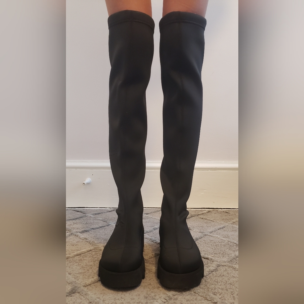 Issey Miyake × UN Bounce over the knee boots Size 37 (US 7) Black 1.5" platform - Picture 3 of 6